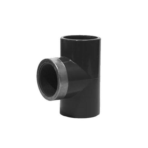 PVC "T" IDOM 90° - FÉM ERŐSÍTÉSSEL, SIMA + BELSŐ MENET - PN 16