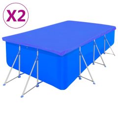   2 db polietilén négyszögletes medencetakaró 90 g/nm 394x207 cm